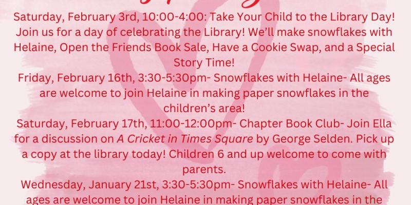 February Events in the Kids Department
